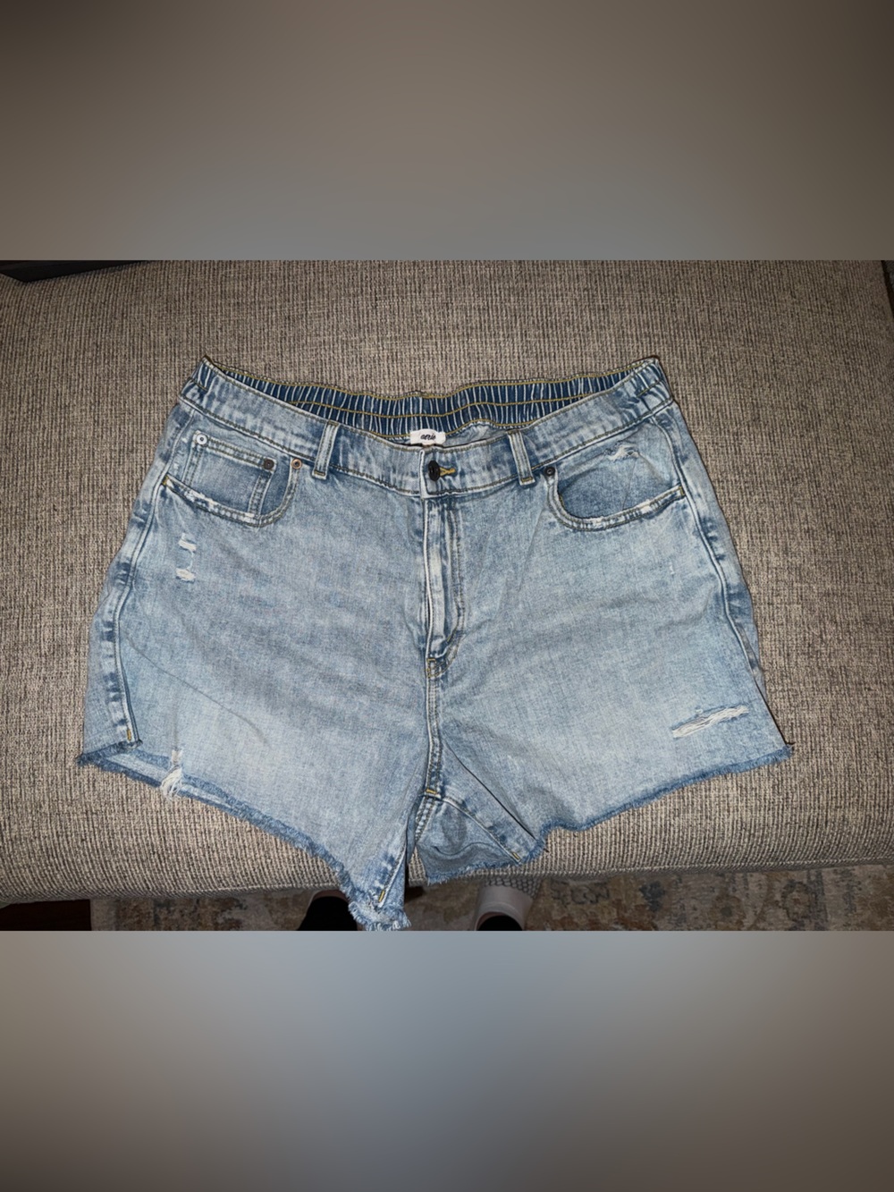 aerie Light Blue Distressed Denim Shorts NWT